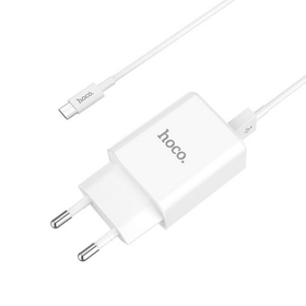 СЗУ USB Hoco C62A (10.5W, 2 порта, кабель MicroUSB) Белый