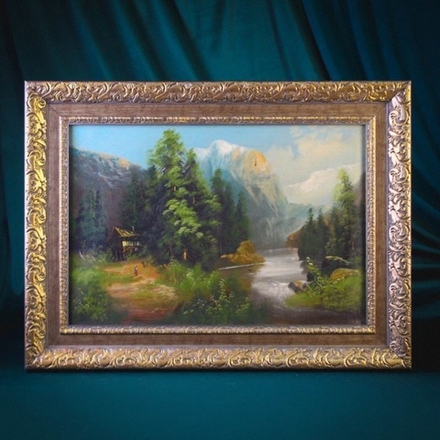 Винтажная картина: «Предгорный пейзаж»