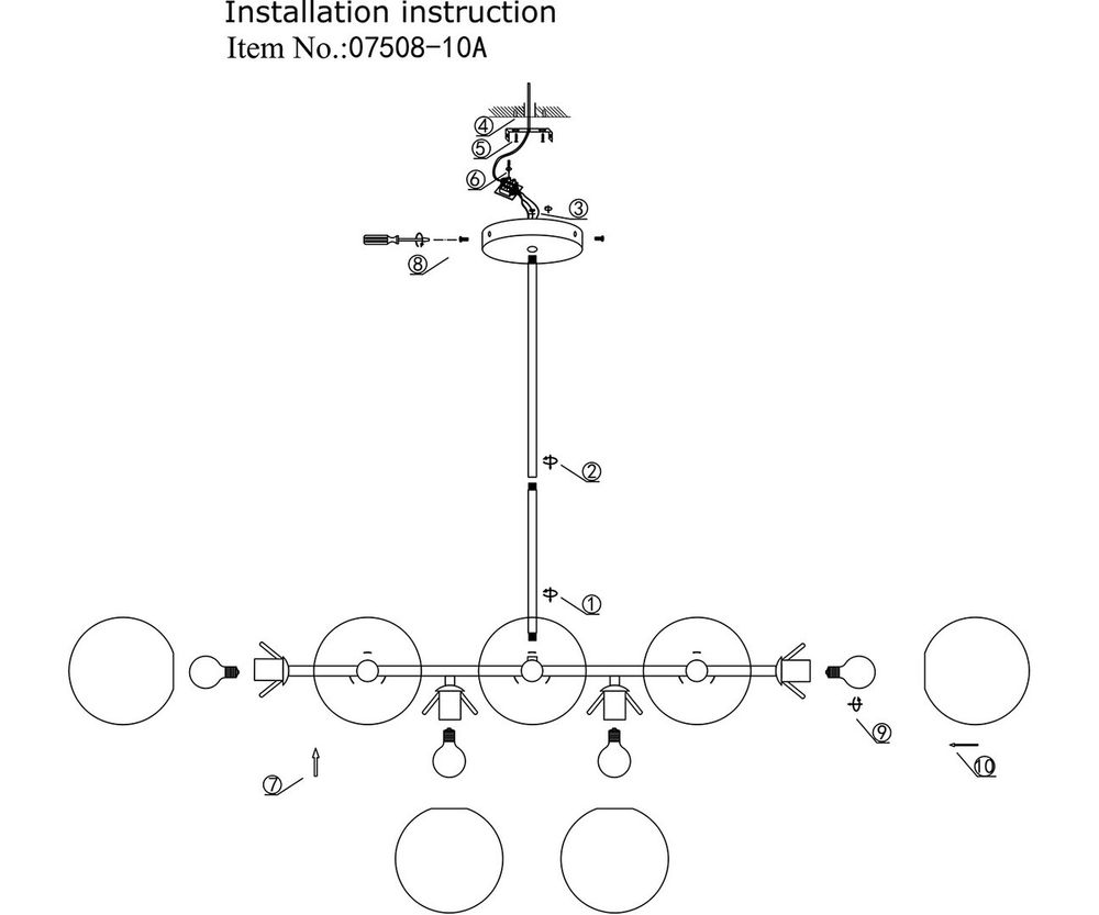 Kink Light 07508-10A,33 Люстра Сида золото E14 10*10W