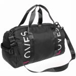 Сумка спортивная «Sport Loves», водонепроницаемый отдел + 2 кармана+отдел под обувь, цвет черный, 42*24*18 см