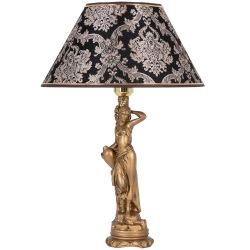 Настольная лампа Девушка с кувшином Бронза с абажуром №38 Vatican (Ватикан) Черный