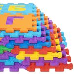 Коврик-пазл напольный 1,2х0,6 м, мягкий, "Алфавит", 32 элемента 15х15 см, толщина 1 см, ЮНЛАНДИЯ, 664656