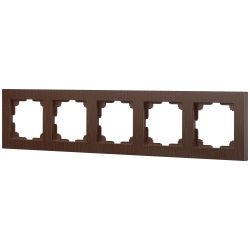 Рамка для розеток и выключателей Intro Accent 6-505-10 на 5 постов, СУ, венге | Intro