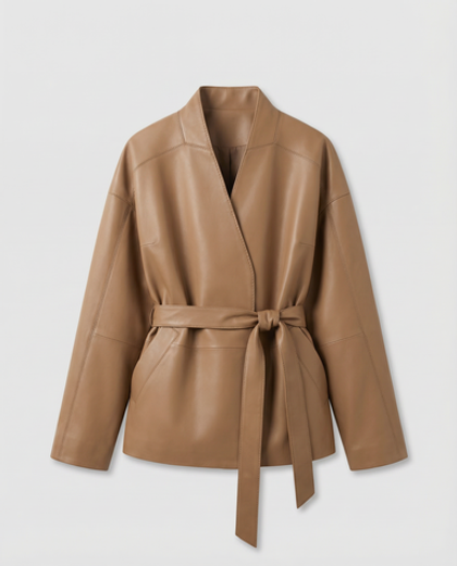 Кожаная куртка SENARI (beige)