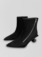 Ботильоны Araz N47-1 замшевые с молнией сбоку и каблуком-рюмочкой