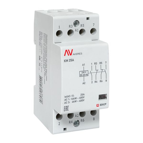 Контактор модульный КМ 25А 2NO+2NC 230В АС (2 мод.) AVERES EKF