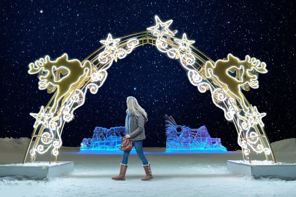 световая арка с оленями