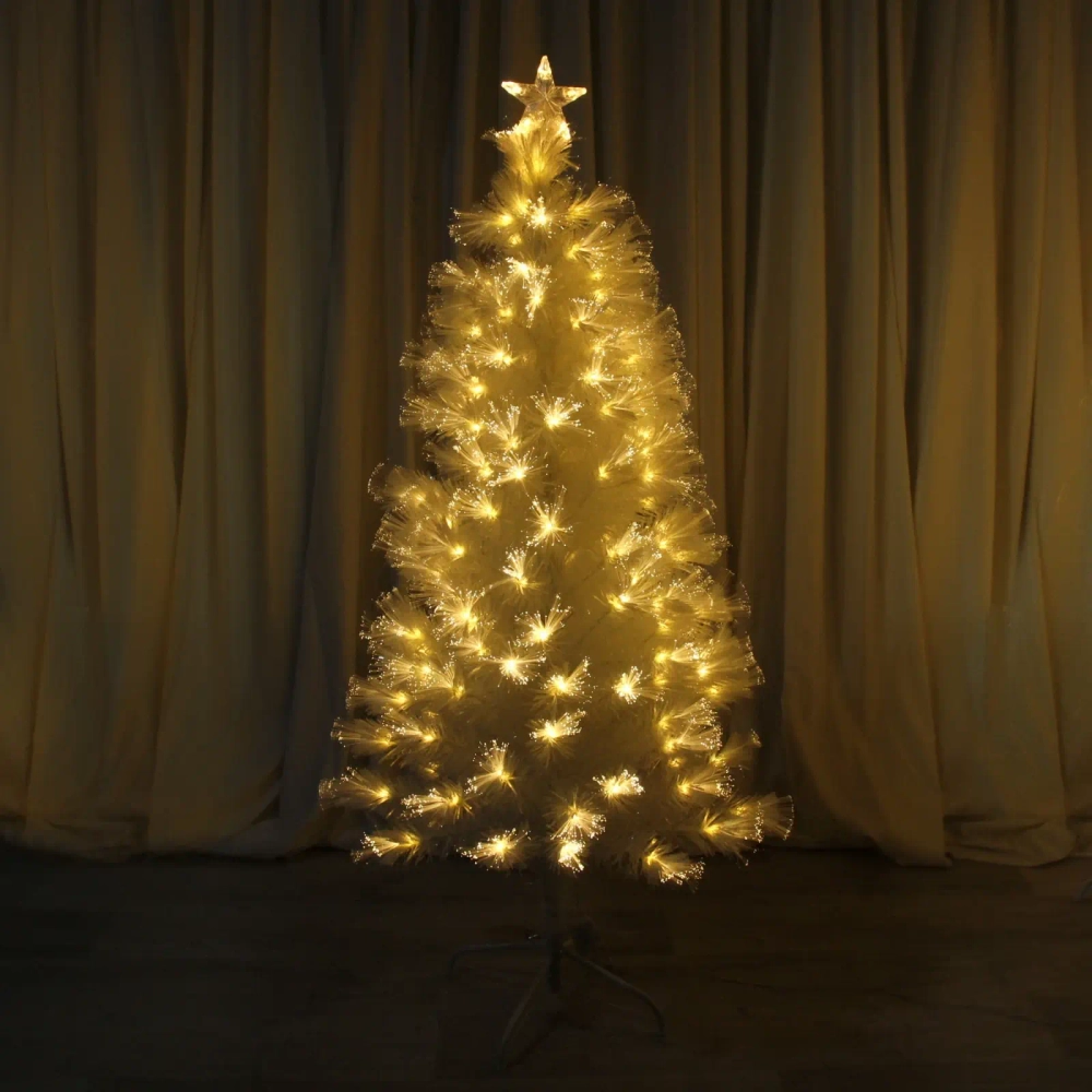 Ёлка светодиодная «Жемчужная» 150 см, ПВХ белый, цвет свечения-Белый/Теплый белый (220 веток) (T2118-180)