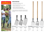 GRINDA 180 х 220 х 1300 мм, четырёхрогие, кованные зубья, антикор. покрытие, деревянный черенок высш. сорт, вилы кованые (39721)