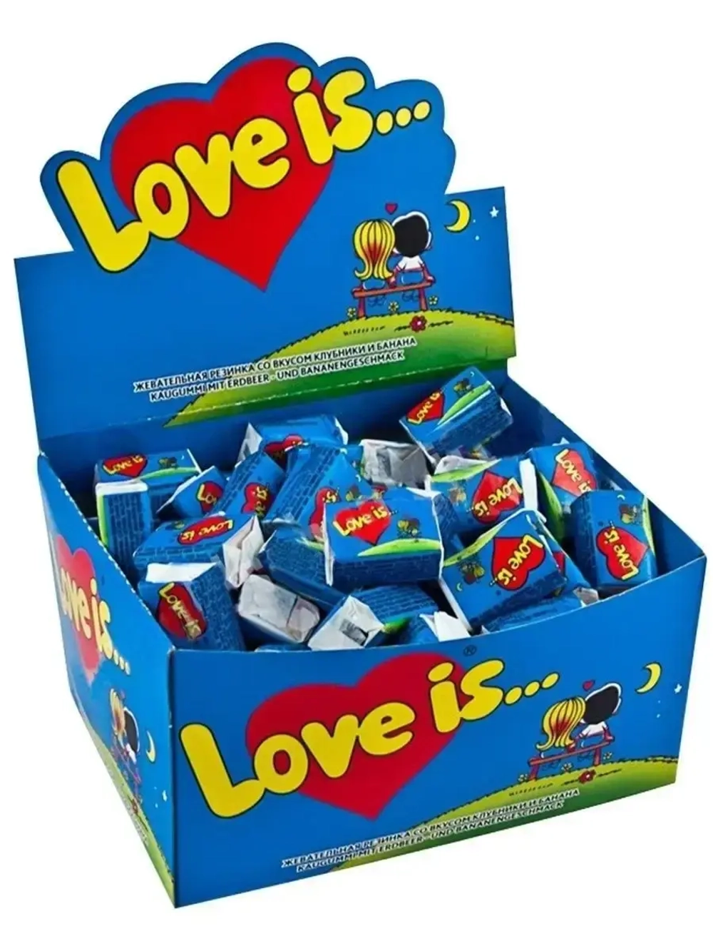 LOVE IS жевательная резинка Банан Клубника 4.2гр