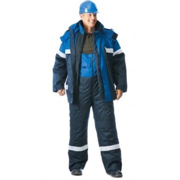 Костюм зимний "Сургут" полукомбинезон (т.синий/василек)