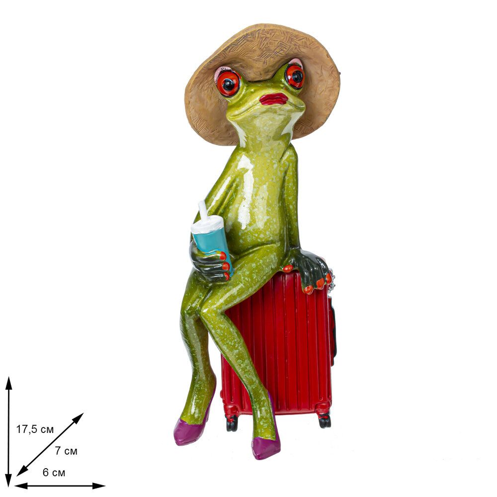 GAEM Фигурка декоративная "Лягушка", L6,5 W5,5 H17 см