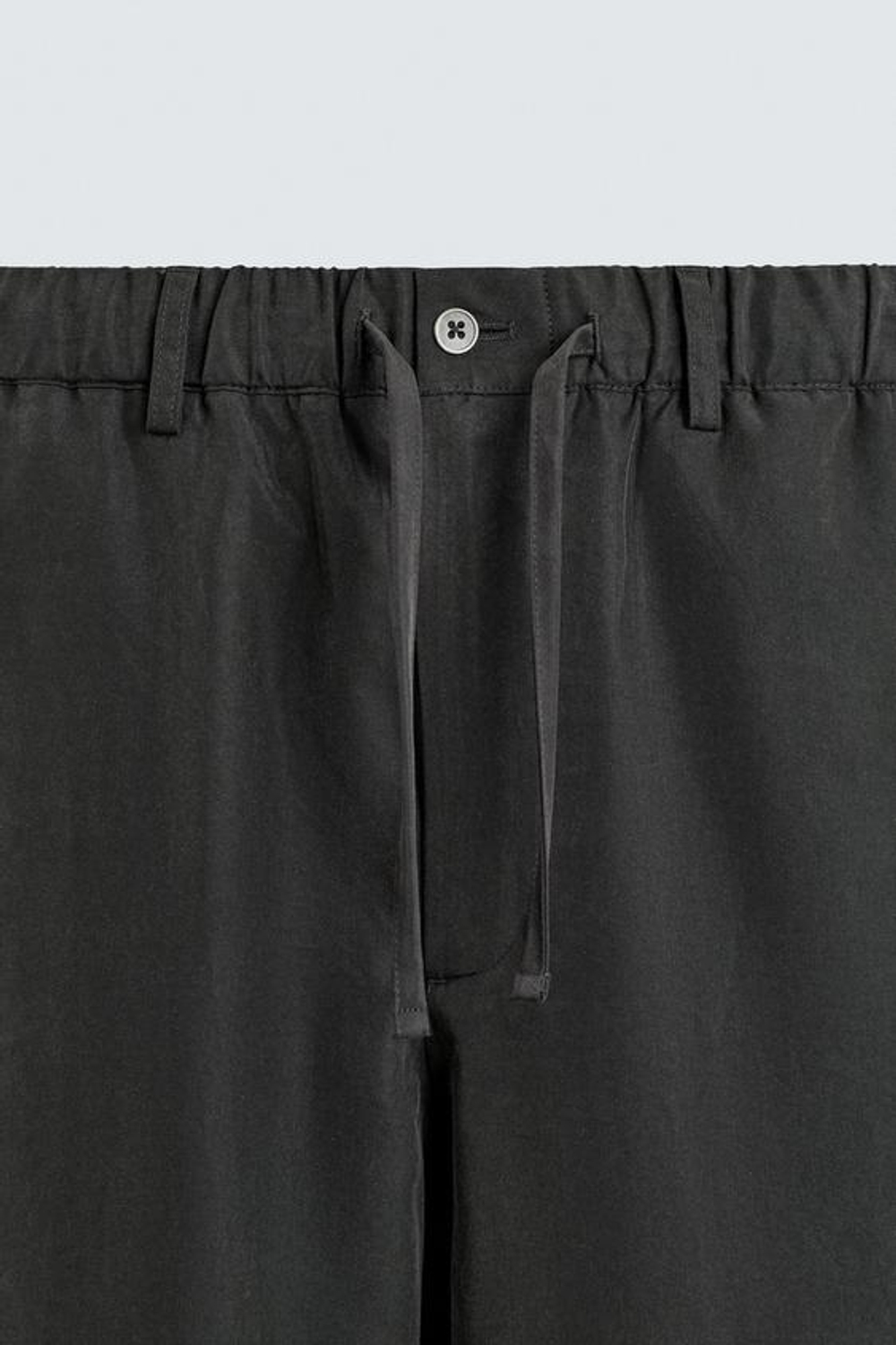 ZARA СТРУЯЩИЕСЯ БРЮКИ RELAXED FIT, ЧЕРНЫЙ