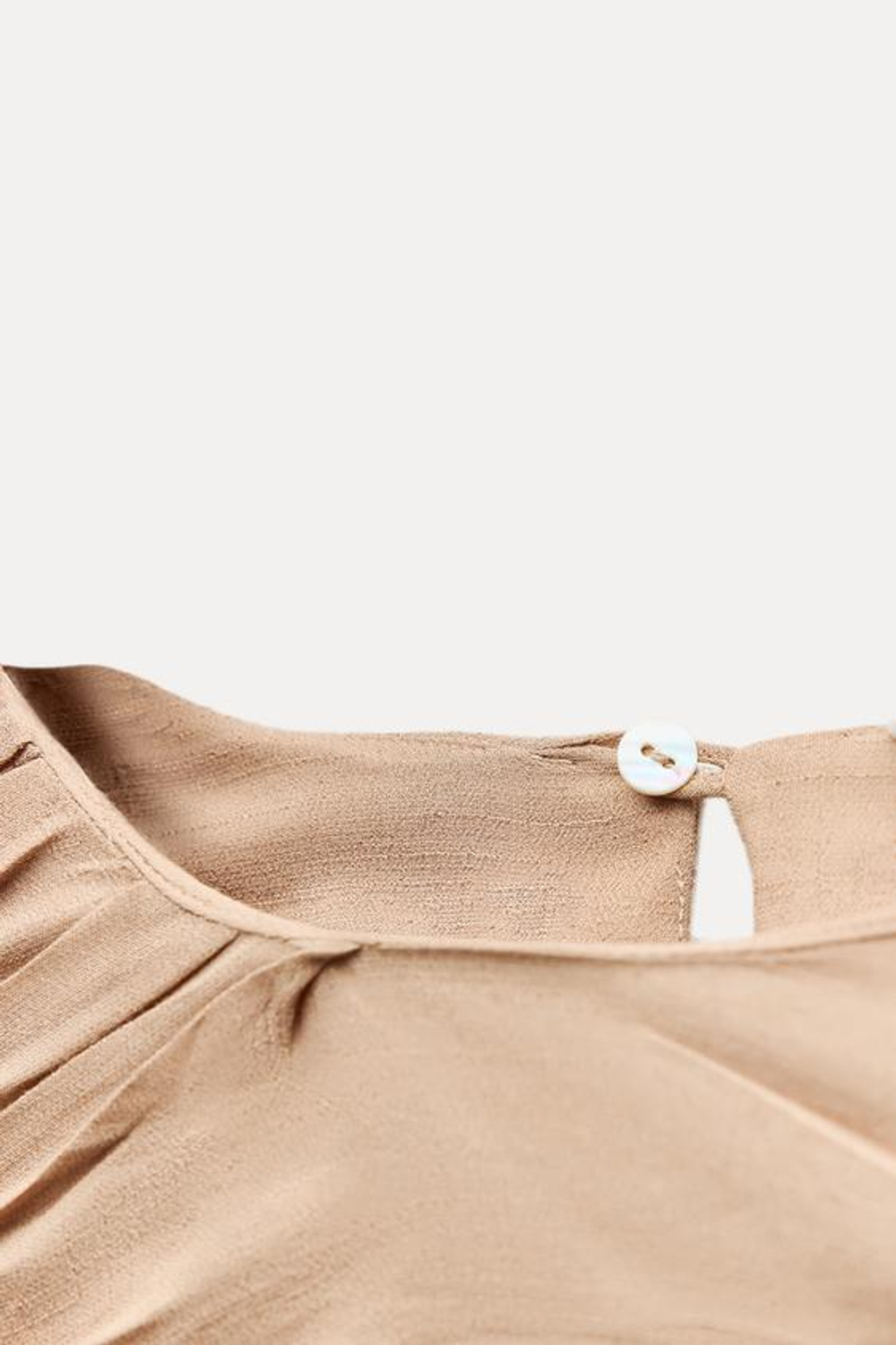 ZARA ТОП СО СБОРКАМИ — ZW COLLECTION, КАРАМЕЛЬНЫЙ