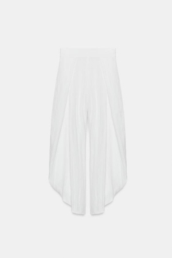 ZARA БРЮКИ С РАЗРЕЗАМИ — ZW COLLECTION, ЖЕЛТОВАТО-БЕЛЫЙ