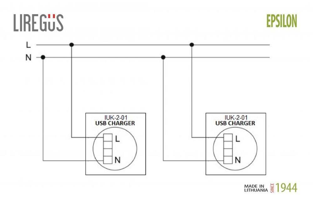 Розетка USB Двойная для Зарядки УМНАЯ 5V(3,4А) Белая LIREGUS EPSILON