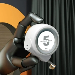 Рулетка "Home Series White" Deli H8105A 5м х 19мм (Эксклюзивный дизайн, клипса, ремешок, подарочная упаковка)