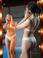 Базовые женские трусики-бразилиана (Размер: XL) (Цвет: черный)