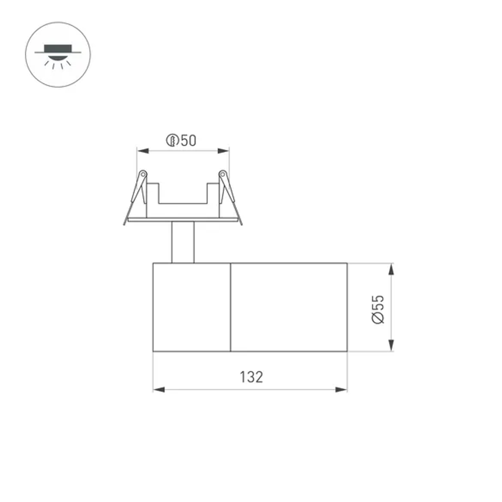 Светильник LGD-ARTEMIS-BUILT-FLAP-R55-12W Warm2700 (WH, 8-80 deg, 230V) (Arlight, IP20 Металл, 5 лет) 062273