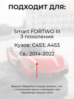 Ремкомплект ограничителей дверей Smart FORTWO (III) C453; A453 (2 двери, тип 43) 2014-2020
