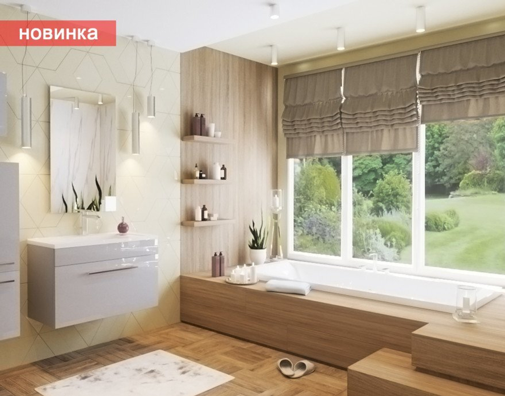 Ванна из литьевого мрамора Эстет Стелла 180х80 белая, ФР-00002809