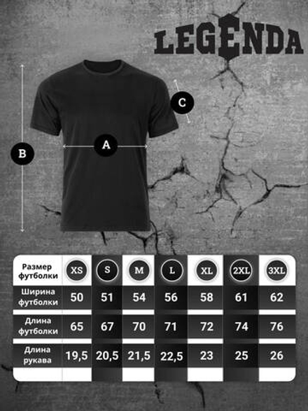 Футболка хлопковая мужская LEGENDA Щит и Меч черная
