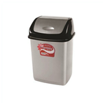 Контейнер для мусора с плавающей кр. "Фантазия" 10л 09402 черно-серебристый