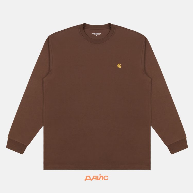 Лонгслив мужской Carhartt WIP Chase артикул:I026392_chocolate - купить в магазине Дайс
