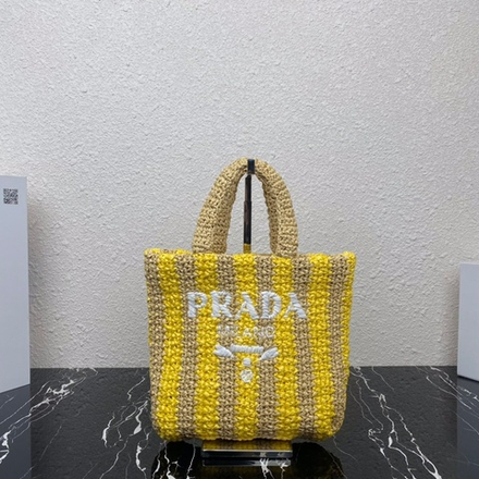 Prada Raffia Tote Bag 24 cm