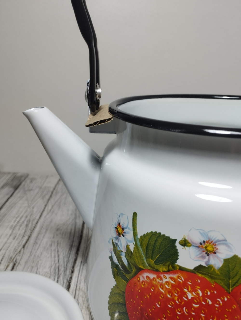 Чайник 3,5л с рисунком Клубника садовая белый 1с26с