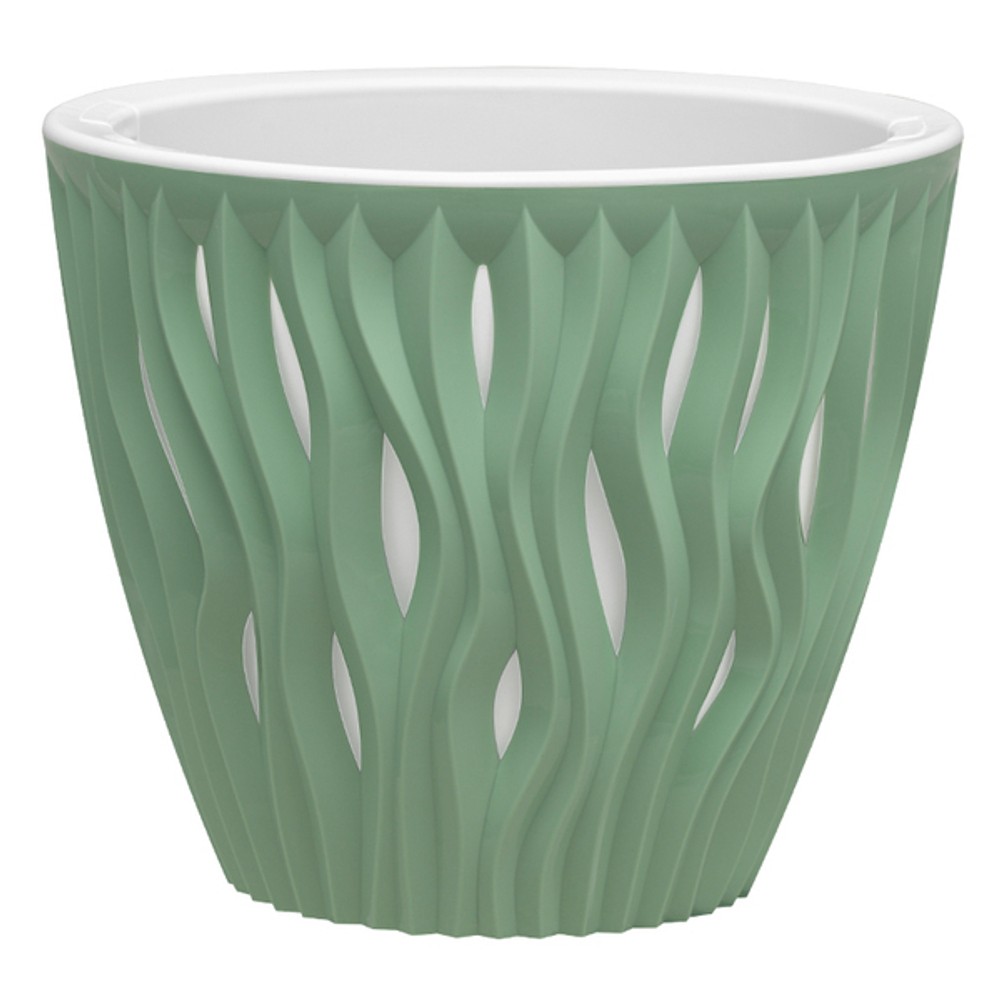 Кашпо для цветов пластиковое 4,5л d-21,5 см «Вдохновение» Мята