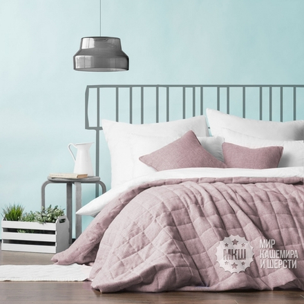 Покрывало на кровать под лен ДЖЕРРИИ (арт. BL02-274-10) - пудровое