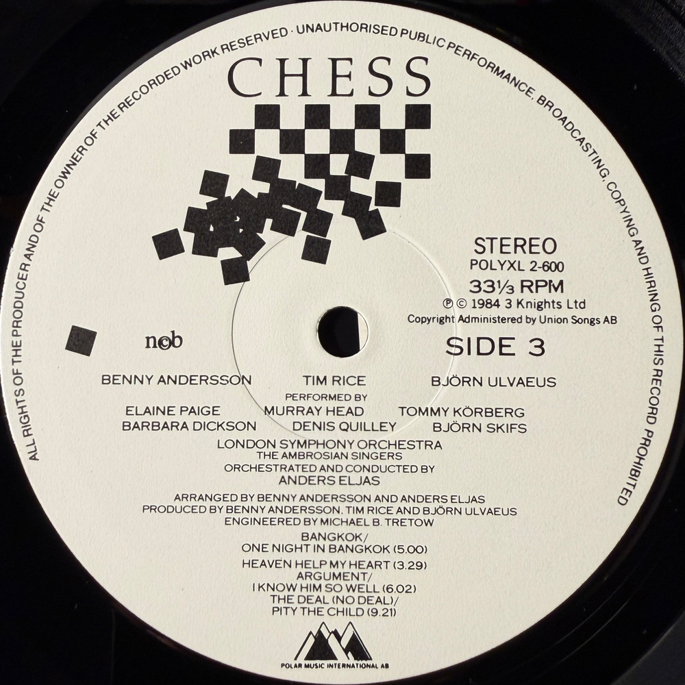 Мюзикл Шахматы 2LP (Скандинавия 1984г.)