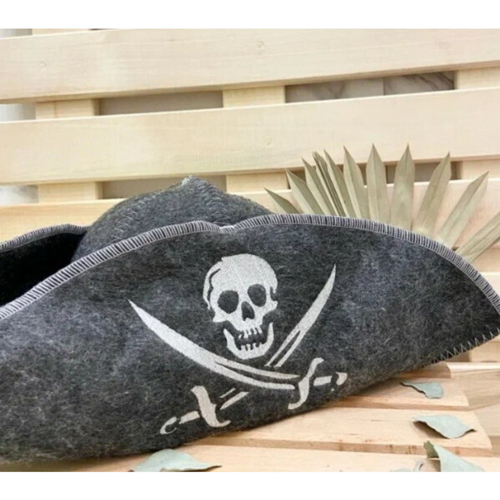 Шапка банная классическая «Пират», цвет серый, (без упаковки)