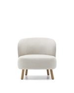 Кресло Ulit из бежевого шенилла с ножками из бука в натуральной отделке