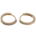 Серьги из гиппоалергенного металла со стразами «ПАЛУМНА», кольца, цвет золото и серебро, 1,2-dсм