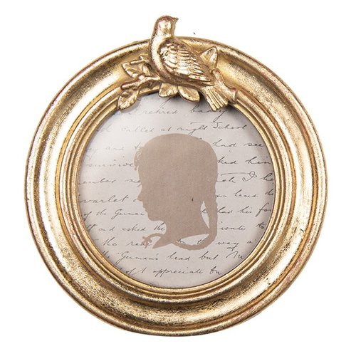 Фоторамка "Птичка" круглая 10x2x11 см / Ø 8 см Поликерамика