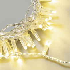 Светодиодная гирлянда 10 м. с колпачком, 100 LED, шампань, 220 В, статика, прозрачный провод ПВХ, IP65, LTC (PST100CAP-10-2CH)