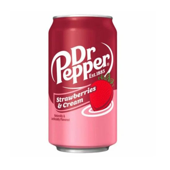 Газированный напиток Dr Pepper Strawberries & Cream со вкусом клубники и крема, 355 мл (Америка)