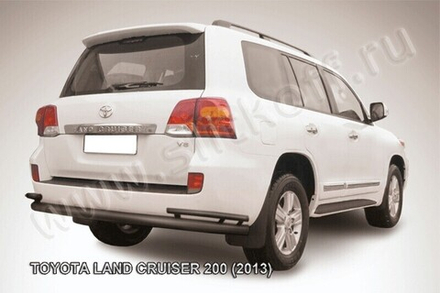 Защита заднего бампера Toyota Land Cruiser 200 (2013-2015) d76+d42 серебристая