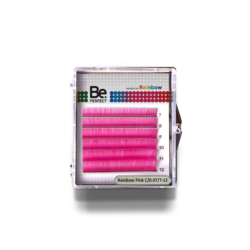 Ресницы цветные BePerfect Pink MIX 6 линий