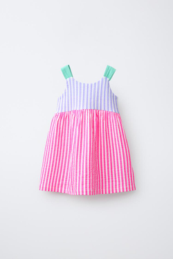 ZARA ПЛАТЬЕ С ПРИНТОМ, ЦВЕТ ФУКСИИ