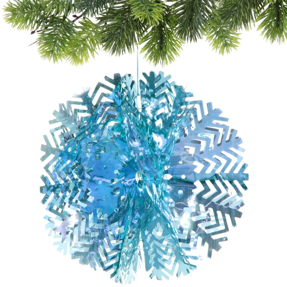 Украшение фольгированное «Снежный шар» d-30 см, Голубой