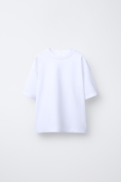 ZARA НАБОР ИЗ ДВУХ ОДНОТОННЫХ ФУТБОЛОК, ЗЕЛЕНЫЙ