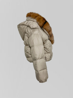 Куртка Sheng Yuan 25-899 однотонная укороченная с мехом