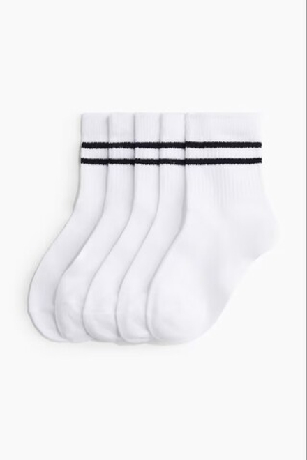 H&M Набор из пяти пар носков DryMove™, белый
