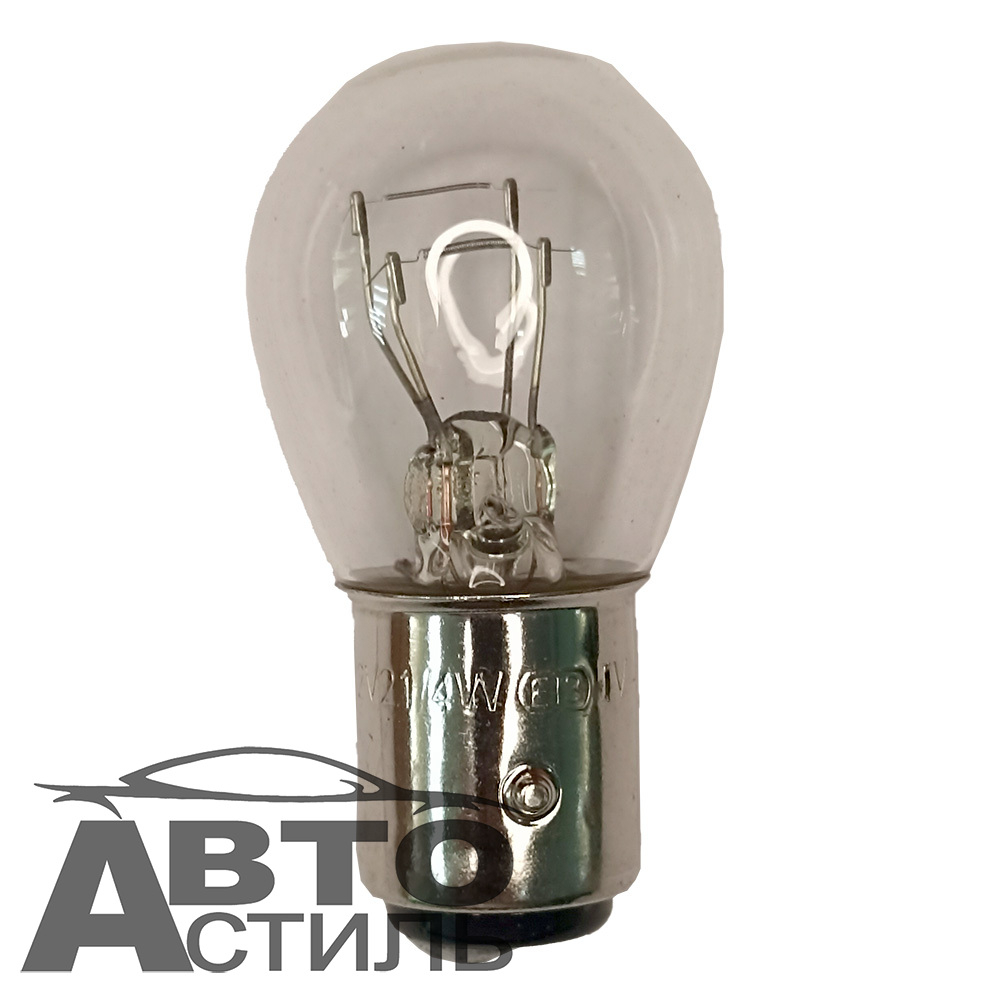 Автолампа  Р 12-21+4 (P21/4W) 2конт (смещ штифт) (BAZ15d) Маяк #61214