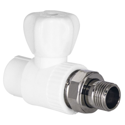 Кран шаровой TEBO бел. PP-R для радиатора 20х1/2" прямой (10/60), арт. 030060201