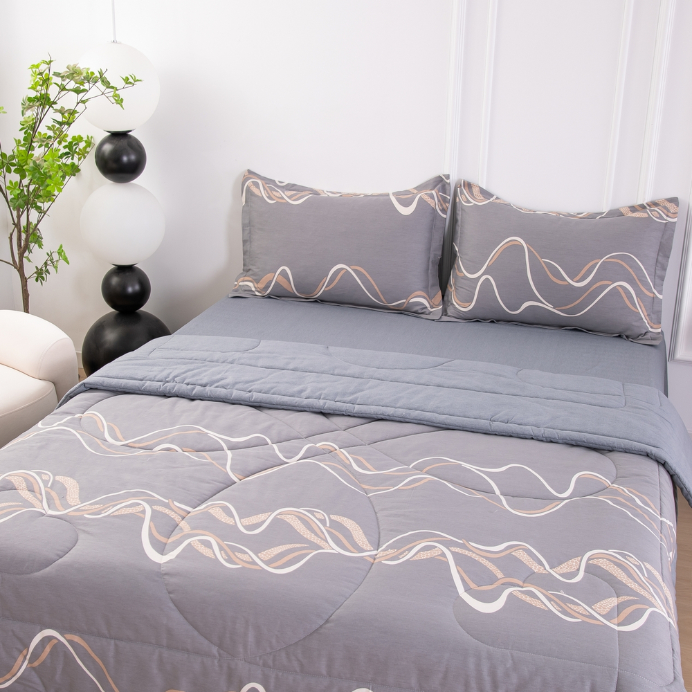 Комплект постельного белья Сатин с Одеялом 100% хлопок 160x80 на резинке OBR158