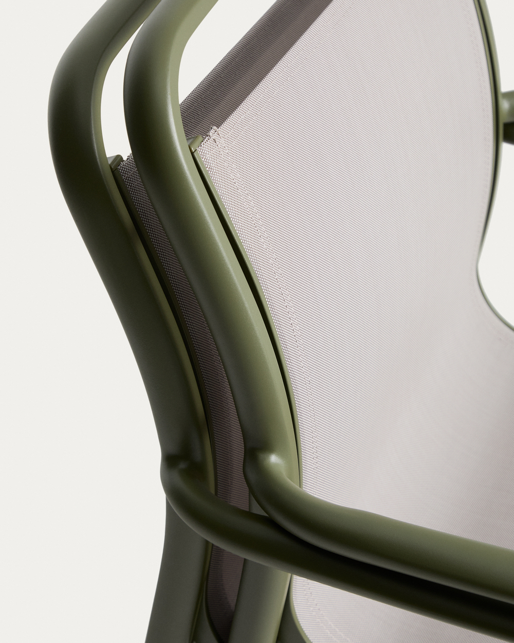 Уличный стул Luri из алюминия зеленого цвета и бежевого текстиля